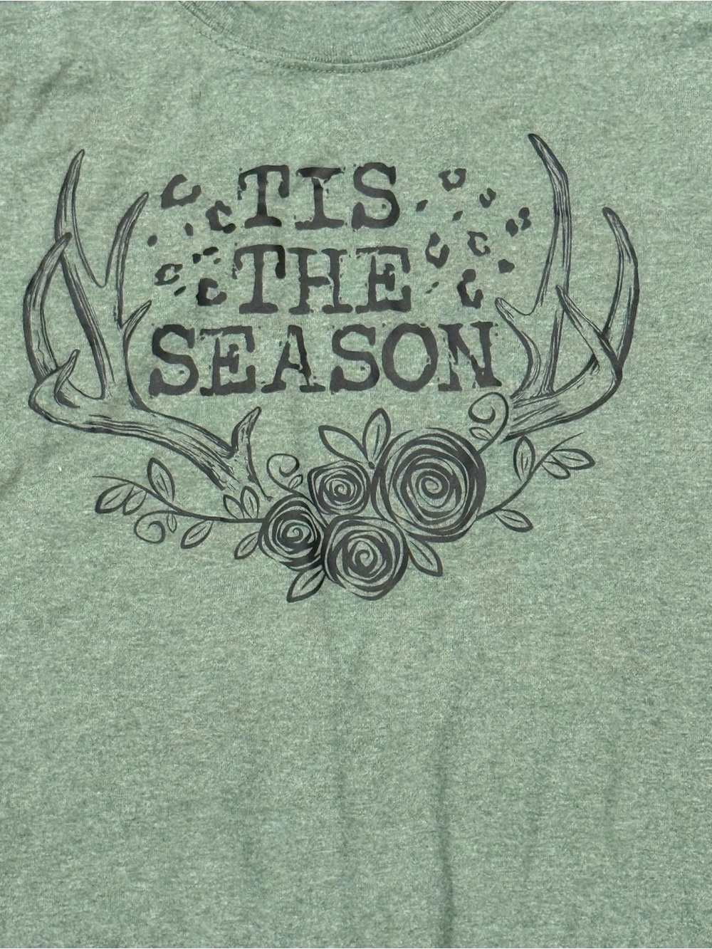 Gildan Heather Green 'Tis The Season' Short Sleeve Tee